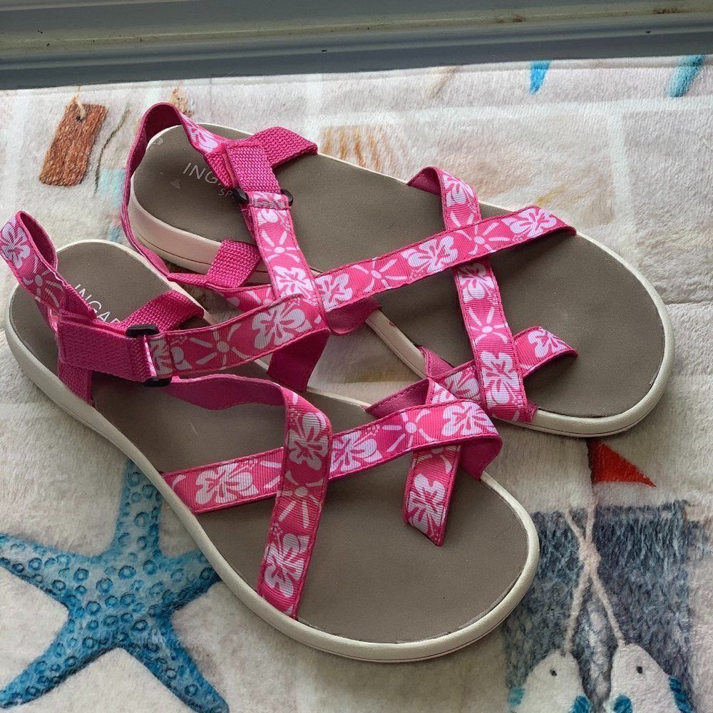 Pink Floral Strappy Women's Sandals